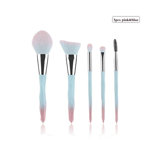 FLD 13/5 pcs Blue Makeup Brushes Set Face Eye Lip Eyeshadow Eyebrow Comb Eyelash Spoolies Foundation Powder Brush Tools Cosmetic