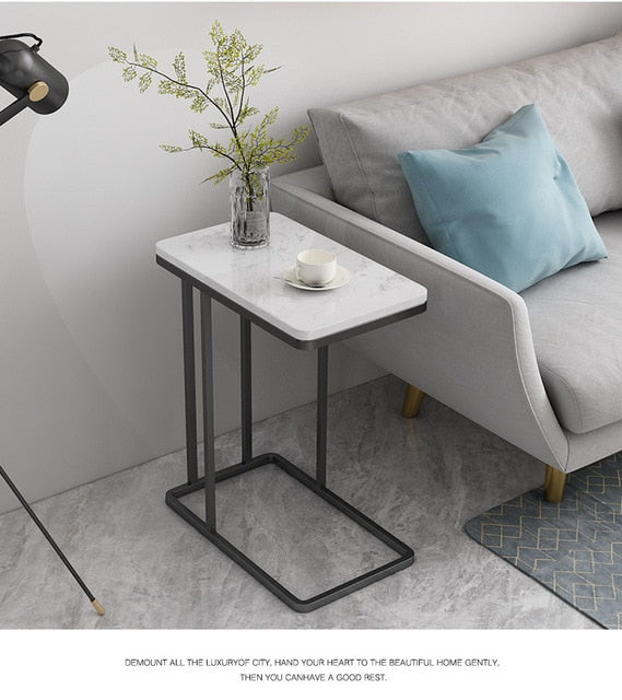 Nordic marble small coffee table mesa de centro simple modern living room iron sofa side creative bedside table mini table