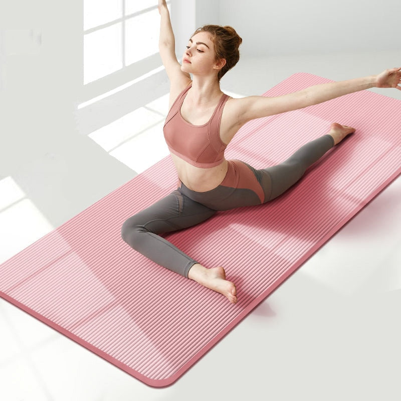 185CM Fitness Yoga Mat Gym Exercise Mats 10MM Lengthen Non-slip Pad for Beginner Workout Pilates Fitness Mat with Yoga carry Bag