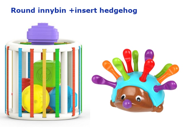 Baby Shape Sorting Toy  motor skill tactile touch toy 10 months to 3 years  InnyBin soft cube montessori educational toys