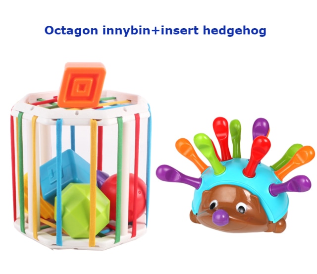 Baby Shape Sorting Toy  motor skill tactile touch toy 10 months to 3 years  InnyBin soft cube montessori educational toys