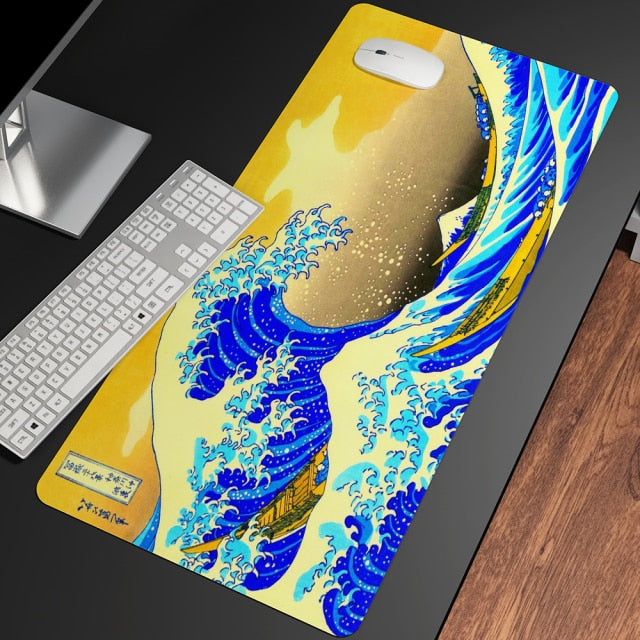 Great Wave Off Art Large Size Mouse Pad Natural Rubber PC Computer Gaming Mousepad Desk Mat Locking Edge for CS GO LOL