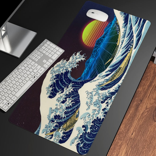 Great Wave Off Art Large Size Mouse Pad Natural Rubber PC Computer Gaming Mousepad Desk Mat Locking Edge for CS GO LOL