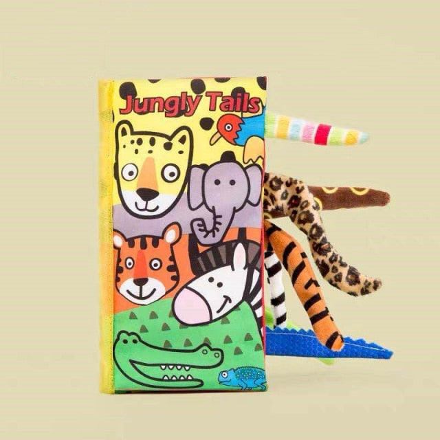 Baby Kids Fabric Books Early Learning Educational Cloth Book 0-12 Months Develop Cognize Animal Tails Reading Toy погремушки