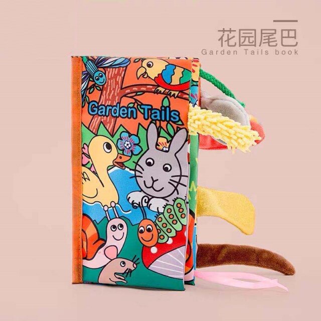 Baby Kids Fabric Books Early Learning Educational Cloth Book 0-12 Months Develop Cognize Animal Tails Reading Toy погремушки