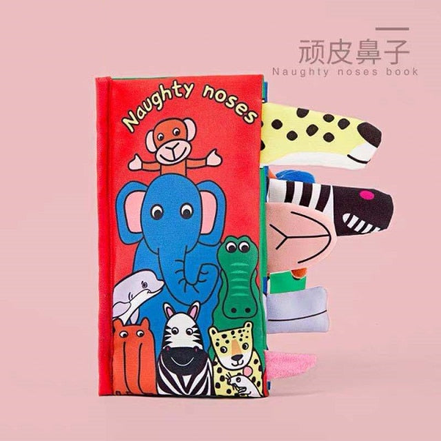 Baby Kids Fabric Books Early Learning Educational Cloth Book 0-12 Months Develop Cognize Animal Tails Reading Toy погремушки