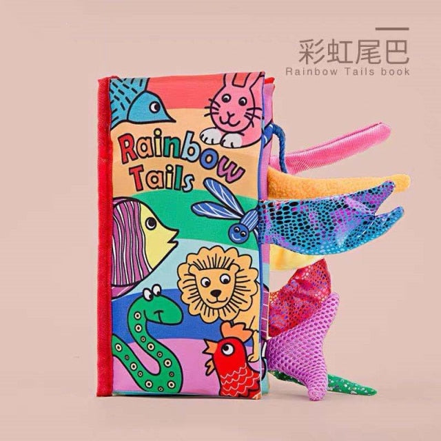 Baby Kids Fabric Books Early Learning Educational Cloth Book 0-12 Months Develop Cognize Animal Tails Reading Toy погремушки