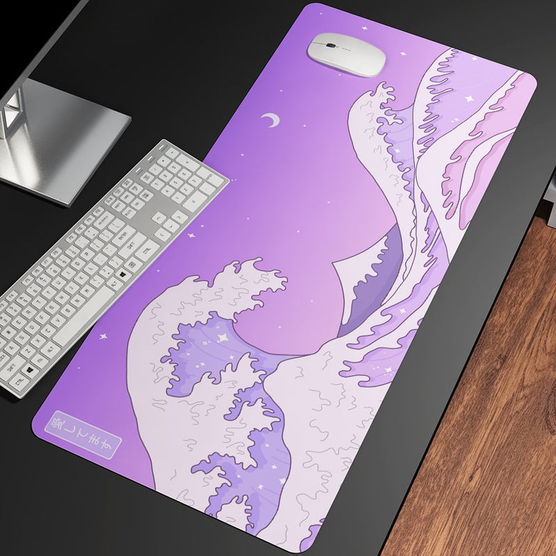 Great Wave Off Art Large Size Mouse Pad Natural Rubber PC Computer Gaming Mousepad Desk Mat Locking Edge for CS GO LOL