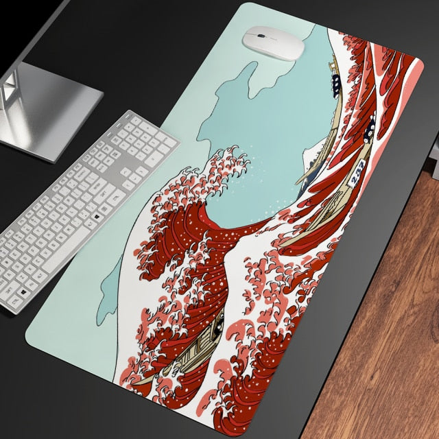 Great Wave Off Art Large Size Mouse Pad Natural Rubber PC Computer Gaming Mousepad Desk Mat Locking Edge for CS GO LOL