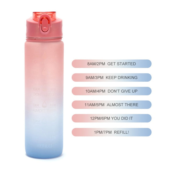 32oz Gallon Water Bottle with Straw 1 Litre Large Capacity Tritan BPA Free Motivational Quote Time Marker Fitness Jugs