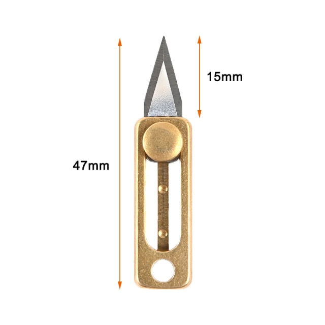 Titanium EDC Mini Push Knife Folding Knife Keychain Pendant Unpacking Express Knife Portable Multifunction Emergency Tools