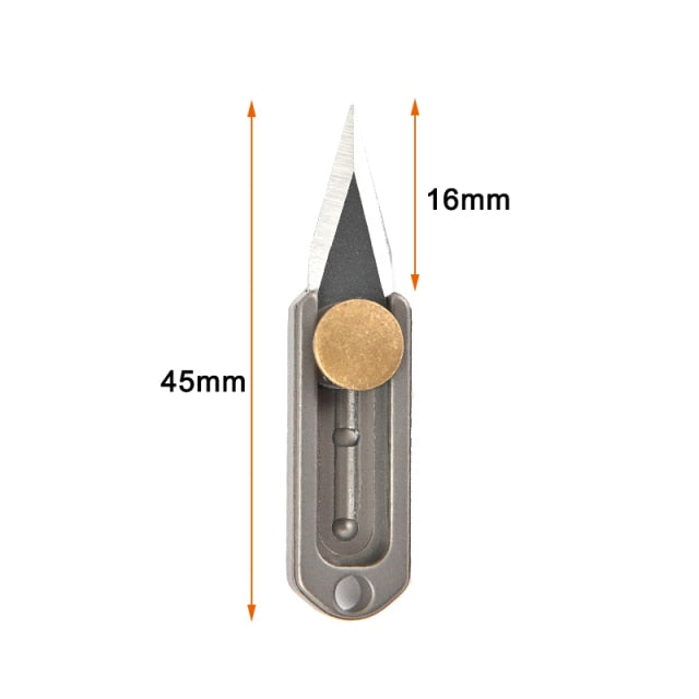 Titanium EDC Mini Push Knife Folding Knife Keychain Pendant Unpacking Express Knife Portable Multifunction Emergency Tools