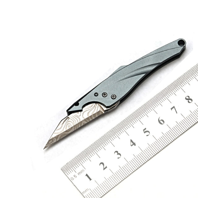 Titanium EDC Mini Push Knife Folding Knife Keychain Pendant Unpacking Express Knife Portable Multifunction Emergency Tools