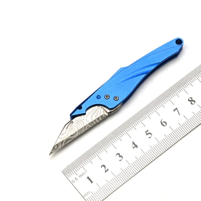 Titanium EDC Mini Push Knife Folding Knife Keychain Pendant Unpacking Express Knife Portable Multifunction Emergency Tools