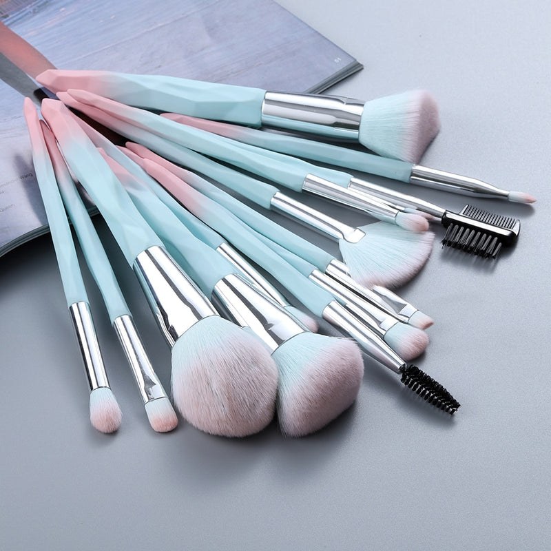 FLD 13/5 pcs Blue Makeup Brushes Set Face Eye Lip Eyeshadow Eyebrow Comb Eyelash Spoolies Foundation Powder Brush Tools Cosmetic