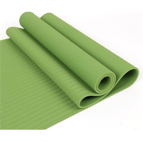 6mm TPE Yoga Mat Non-Slip Sports Gym Dance Pilates Mats for Beginner Body Building Fitness Exercise Equipment 183*61cm