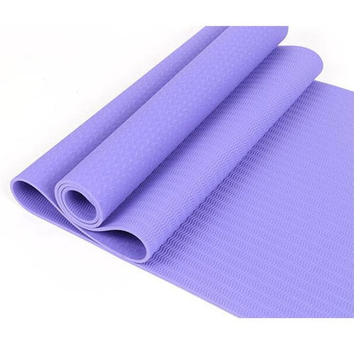 6mm TPE Yoga Mat Non-Slip Sports Gym Dance Pilates Mats for Beginner Body Building Fitness Exercise Equipment 183*61cm