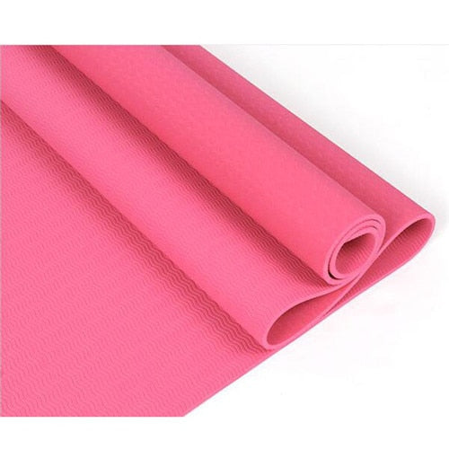 6mm TPE Yoga Mat Non-Slip Sports Gym Dance Pilates Mats for Beginner Body Building Fitness Exercise Equipment 183*61cm