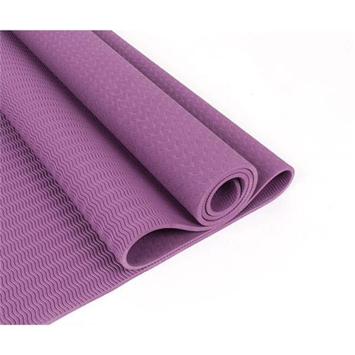 6mm TPE Yoga Mat Non-Slip Sports Gym Dance Pilates Mats for Beginner Body Building Fitness Exercise Equipment 183*61cm